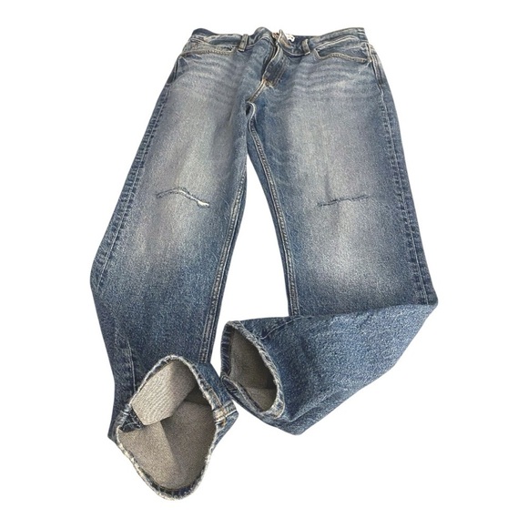 ZARA MID-RISE CUT STRAIGHT LEG JEANS Women Size 8 LIKE NEW CONDITION Minimalist - Picture 2 of 11